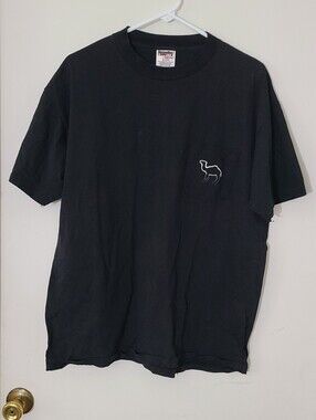 Vintage 90s Joe Camel Cigarettes Eclipse Pocket T-Shirt Black Size XL